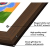 image:imageAmericanflat 85x11 Paintable Kids Art Frame  White  Paintyourown canvas border with 12 paints and 2 brushes frontloading frame holds 100 artworks for wall or tabletopWalnut
