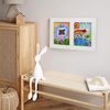 image:imageAmericanflat 85x11 SlideIn Kids Art Frame  2 Openings  White  Displays two artworks side by side holds 25 per slot in builtin storage keyholes for horizontal or vertical hanging