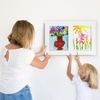 image:imageAmericanflat 85x11 SlideIn Kids Art Frame  2 Openings  White  Displays two artworks side by side holds 25 per slot in builtin storage keyholes for horizontal or vertical hanging
