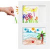 image:imageAmericanflat 85x11 SlideIn Kids Art Frame  2 Openings  White  Displays two artworks side by side holds 25 per slot in builtin storage keyholes for horizontal or vertical hanging