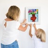 image:imageAmericanflat 85x11 SlideIn Kids Art Frame  White  Holds 25 artworks with builtin storage behind one display opening keyholes for horizontal or vertical hanging