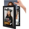 image:imageAmericanflat 8x10 Picture Frame  Engineered Wood  Black  Quickchange storage holds 35 photos Shatterresistant glass hanging hardware included fits photos and artBlack