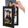 image:imageAmericanflat 8x10 Picture Frame  Engineered Wood  Black  Quickchange storage holds 35 photos Shatterresistant glass hanging hardware included fits photos and artBlack