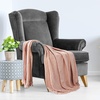 image:imageAmericanflat Chenille Throw Blanket in Dark Blue  Breathable Polyester with Decorative Fringe  Wrinkle and Fade Resistant  50 x 60Blush Pink