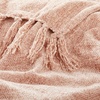 image:imageAmericanflat Chenille Throw Blanket in Dark Blue  Breathable Polyester with Decorative Fringe  Wrinkle and Fade Resistant  50 x 60Blush Pink