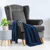 image:imageAmericanflat Chenille Throw Blanket in Dark Blue  Breathable Polyester with Decorative Fringe  Wrinkle and Fade Resistant  50 x 60Dark Blue