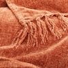 image:imageAmericanflat Chenille Throw Blanket in Dark Blue  Breathable Polyester with Decorative Fringe  Wrinkle and Fade Resistant  50 x 60Peach