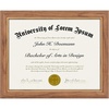 image:imageAmericanflat 85x11 Diploma Frame  Mahogany amp Silver  Ornate beaded accents Shatterresistant glass displays diplomas certificates and documents sawtooth hangers includedOak  Gold