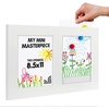 image:imageAmericanflat 85x11 SlideIn Kids Art Frame  2 Openings  White  Displays two artworks side by side holds 25 per slot in builtin storage keyholes for horizontal or vertical hanging