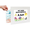 image:imageAmericanflat 85x11 SlideIn Kids Art Frame  White  Holds 25 artworks with builtin storage behind one display opening keyholes for horizontal or vertical hanging