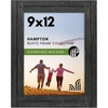 image:imageAmericanflat 9x12 Picture Frame  Distressed Wood  Charcoal Black  Polished glass wall or tabletop display with included easel sawtooth hangers included fits photos posters and art