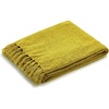 image:imageAmericanflat Chenille Throw Blanket in Dark Blue  Breathable Polyester with Decorative Fringe  Wrinkle and Fade Resistant  50 x 60Mustard