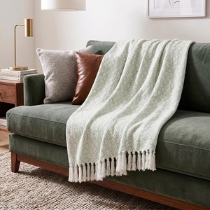 image:imageAmericanflat 50x60 Throw Blanket  Soft and Breathable Cotton Throw Blanket for Couch Bed Chair  Decorative Blankets Perfect for Home or Outdoor Use  Navy Blue and White Herringbone DesignOmala Seafoam and White Mini Diamond