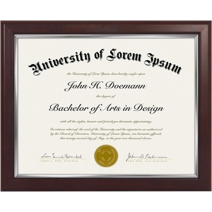 image:imageAmericanflat 85x11 Diploma Frame  Mahogany amp Silver  Ornate beaded accents Shatterresistant glass displays diplomas certificates and documents sawtooth hangers includedMahogany  Silver