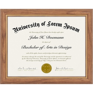image:imageAmericanflat 85x11 Diploma Frame  Mahogany amp Silver  Ornate beaded accents Shatterresistant glass displays diplomas certificates and documents sawtooth hangers includedOak  Gold