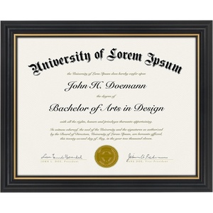 image:imageAmericanflat 85x11 Diploma Frame  Mahogany amp Silver  Ornate beaded accents Shatterresistant glass displays diplomas certificates and documents sawtooth hangers includedBlack  Gold