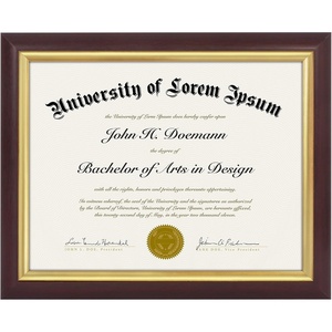 image:imageAmericanflat 85x11 Diploma Frame  Mahogany amp Silver  Ornate beaded accents Shatterresistant glass displays diplomas certificates and documents sawtooth hangers includedMahogany  Gold