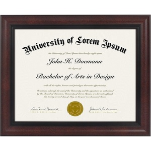 image:imageAmericanflat 85x11 Diploma Frame  Mahogany amp Silver  Ornate beaded accents Shatterresistant glass displays diplomas certificates and documents sawtooth hangers includedMahogany