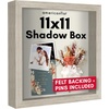 image:imageAmericanflat 11x11 Shadow Box Frame with ShatterResistant Glass  Silhouette Collection  Large Shadow Box Display Case for Tabletop and Wall Display  Driftwood with Soft Felt Back  Shatterresistant glass 15 inch interior depth displays keepsakes medals and memorabilia sawtooth hangers includedDriftwood
