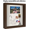 image:imageAmericanflat 11x11 Shadow Box Frame with ShatterResistant Glass  Silhouette Collection  Large Shadow Box Display Case for Tabletop and Wall Display  White with Soft Felt Back  Shatterresistant glass 15 inch interior depth displays keepsakes medals and memorabilia sawtooth hangers includedWalnut