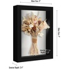 image:imageAmericanflat 11x11 Shadow Box Frame with ShatterResistant Glass  Silhouette Collection  Large Shadow Box Display Case for Tabletop and Wall Display  White with Soft Felt Back  Shatterresistant glass 15 inch interior depth displays keepsakes medals and memorabilia sawtooth hangers includedBlack