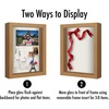 image:imageAmericanflat 11x11 Shadow Box Frame with ShatterResistant Glass  Silhouette Collection  Large Shadow Box Display Case for Tabletop and Wall Display  White with Soft Felt Back  Shatterresistant glass 15 inch interior depth displays keepsakes medals and memorabilia sawtooth hangers includedDark Oak