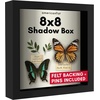 image:imageAmericanflat 11x11 Shadow Box Frame with ShatterResistant Glass  Silhouette Collection  Large Shadow Box Display Case for Tabletop and Wall Display  White with Soft Felt Back  Shatterresistant glass 15 inch interior depth displays keepsakes medals and memorabilia sawtooth hangers includedBlack