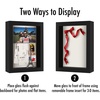 image:imageAmericanflat 11x11 Shadow Box Frame with ShatterResistant Glass  Silhouette Collection  Large Shadow Box Display Case for Tabletop and Wall Display  White with Soft Felt Back  Shatterresistant glass 15 inch interior depth displays keepsakes medals and memorabilia sawtooth hangers includedBlack