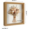 image:imageAmericanflat 11x11 Shadow Box Frame with ShatterResistant Glass  Silhouette Collection  Large Shadow Box Display Case for Tabletop and Wall Display  White with Soft Felt Back  Shatterresistant glass 15 inch interior depth displays keepsakes medals and memorabilia sawtooth hangers includedDark Oak
