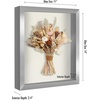 image:imageAmericanflat 11x11 Shadow Box Frame with ShatterResistant Glass  Silhouette Collection  Large Shadow Box Display Case for Tabletop and Wall Display  White with Soft Felt Back  Shatterresistant glass 15 inch interior depth displays keepsakes medals and memorabilia sawtooth hangers includedSilver