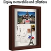 image:imageAmericanflat 11x11 Shadow Box Frame with ShatterResistant Glass  Silhouette Collection  Large Shadow Box Display Case for Tabletop and Wall Display  White with Soft Felt Back  Shatterresistant glass 15 inch interior depth displays keepsakes medals and memorabilia sawtooth hangers includedMahogany