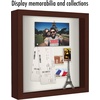 image:imageAmericanflat 11x11 Shadow Box Frame with ShatterResistant Glass  Silhouette Collection  Large Shadow Box Display Case for Tabletop and Wall Display  White with Soft Felt Back  Shatterresistant glass 15 inch interior depth displays keepsakes medals and memorabilia sawtooth hangers includedMahogany