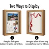 image:imageAmericanflat 11x11 Shadow Box Frame with ShatterResistant Glass  Silhouette Collection  Large Shadow Box Display Case for Tabletop and Wall Display  White with Soft Felt Back  Shatterresistant glass 15 inch interior depth displays keepsakes medals and memorabilia sawtooth hangers includedDark Oak