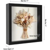 image:imageAmericanflat 11x11 Shadow Box Frame with ShatterResistant Glass  Silhouette Collection  Large Shadow Box Display Case for Tabletop and Wall Display  White with Soft Felt Back  Shatterresistant glass 15 inch interior depth displays keepsakes medals and memorabilia sawtooth hangers includedBlack