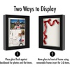 image:imageAmericanflat 11x11 Shadow Box Frame with ShatterResistant Glass  Silhouette Collection  Large Shadow Box Display Case for Tabletop and Wall Display  White with Soft Felt Back  Shatterresistant glass 15 inch interior depth displays keepsakes medals and memorabilia sawtooth hangers includedBlack