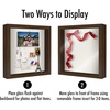 image:imageAmericanflat 11x11 Shadow Box Frame with ShatterResistant Glass  Silhouette Collection  Large Shadow Box Display Case for Tabletop and Wall Display  White with Soft Felt Back  Shatterresistant glass 15 inch interior depth displays keepsakes medals and memorabilia sawtooth hangers includedWalnut