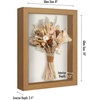 image:imageAmericanflat 11x11 Shadow Box Frame with ShatterResistant Glass  Silhouette Collection  Large Shadow Box Display Case for Tabletop and Wall Display  White with Soft Felt Back  Shatterresistant glass 15 inch interior depth displays keepsakes medals and memorabilia sawtooth hangers includedDark Oak