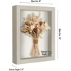image:imageAmericanflat 11x11 Shadow Box Frame with ShatterResistant Glass  Silhouette Collection  Large Shadow Box Display Case for Tabletop and Wall Display  White with Soft Felt Back  Shatterresistant glass 15 inch interior depth displays keepsakes medals and memorabilia sawtooth hangers includedLight Wood