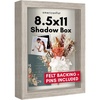 image:imageAmericanflat 11x11 Shadow Box Frame with ShatterResistant Glass  Silhouette Collection  Large Shadow Box Display Case for Tabletop and Wall Display  Driftwood with Soft Felt Back  Shatterresistant glass 15 inch interior depth displays keepsakes medals and memorabilia sawtooth hangers includedDriftwood
