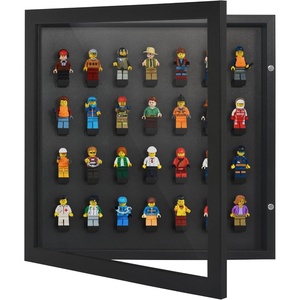 image:imageAmericanflat 11x11 Shadow Box Frame with ShatterResistant Glass  Silhouette Collection  Large Shadow Box Display Case for Tabletop and Wall Display  Driftwood with Soft Felt Back  Shatterresistant glass 15 inch interior depth displays keepsakes medals and memorabilia sawtooth hangers includedBlack  Minifigures Display Case