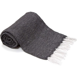 image:imageAmericanflat 50x70 Authentic Mexican Throw Blanket  Falsa Blanket  Soft Cotton Throw Blankets for Indoor or Outdoor  Use for Yoga Meditation or Beach  GraySolid Grey