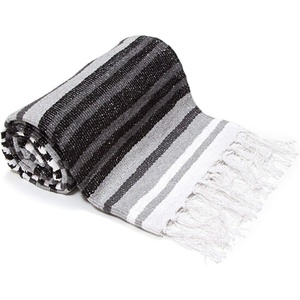 image:imageAmericanflat 50x70 Authentic Mexican Throw Blanket  Falsa Blanket  Soft Cotton Throw Blankets for Indoor or Outdoor  Use for Yoga Meditation or Beach  GrayGrey