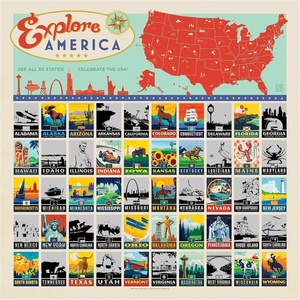 image:imageAmericanflat National Park Scratch Off Poster  Scratchable List of 50 States Across USA  24X24 Scratch Off Poster and US State Checklist with Full Color TravelStyle Icons24L x 24W