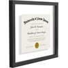image:imageAmericanflat 15x26 Floating Picture Frame  Engineered Wood  Black  Photo floats between crystalclear glass Polished plexiglass front hangs vertical or horizontal sawtooth hangers includedDiploma Frame