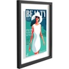 image:imageAmericanflat 15x26 Floating Picture Frame  Engineered Wood  Black  Photo floats between crystalclear glass Polished plexiglass front hangs vertical or horizontal sawtooth hangers includedMagazine Frame