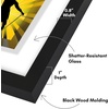 image:imageAmericanflat 15x26 Floating Picture Frame  Engineered Wood  Black  Photo floats between crystalclear glass Polished plexiglass front hangs vertical or horizontal sawtooth hangers includedPlaybill Frame
