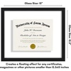 image:imageAmericanflat 15x26 Floating Picture Frame  Engineered Wood  Black  Photo floats between crystalclear glass Polished plexiglass front hangs vertical or horizontal sawtooth hangers includedDiploma Frame