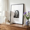 image:imageAmericanflat 18x24 Poster Frame  Matted to 8x10  Slim Molding  Black  Polished plexiglass front hangs vertical or horizontal sawtooth hangers included secure turntab backingBlack