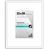 image:imageAmericanflat 18x24 Poster Frame  Matted to 8x10  Slim Molding  Black  Polished plexiglass front hangs vertical or horizontal sawtooth hangers included secure turntab backingWhite