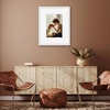 image:imageAmericanflat 18x24 Poster Frame  Matted to 8x10  Slim Molding  Black  Polished plexiglass front hangs vertical or horizontal sawtooth hangers included secure turntab backingWhite